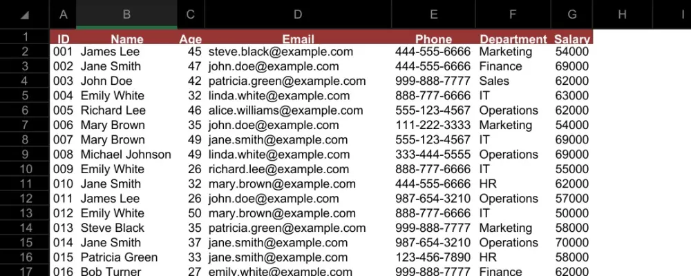 إدخال بيانات دقيقة ومنسقة على Excel أو Google Sheets