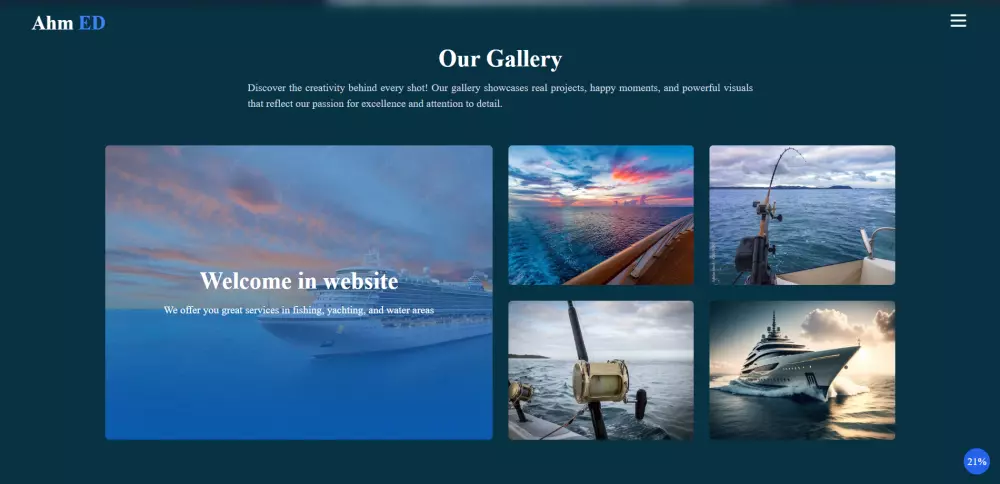 سأقوم بتصميم صفحة ويب متجاوبة تحتوي على أقسام احترافية باستخدام HTML وTailwind CSSوJs