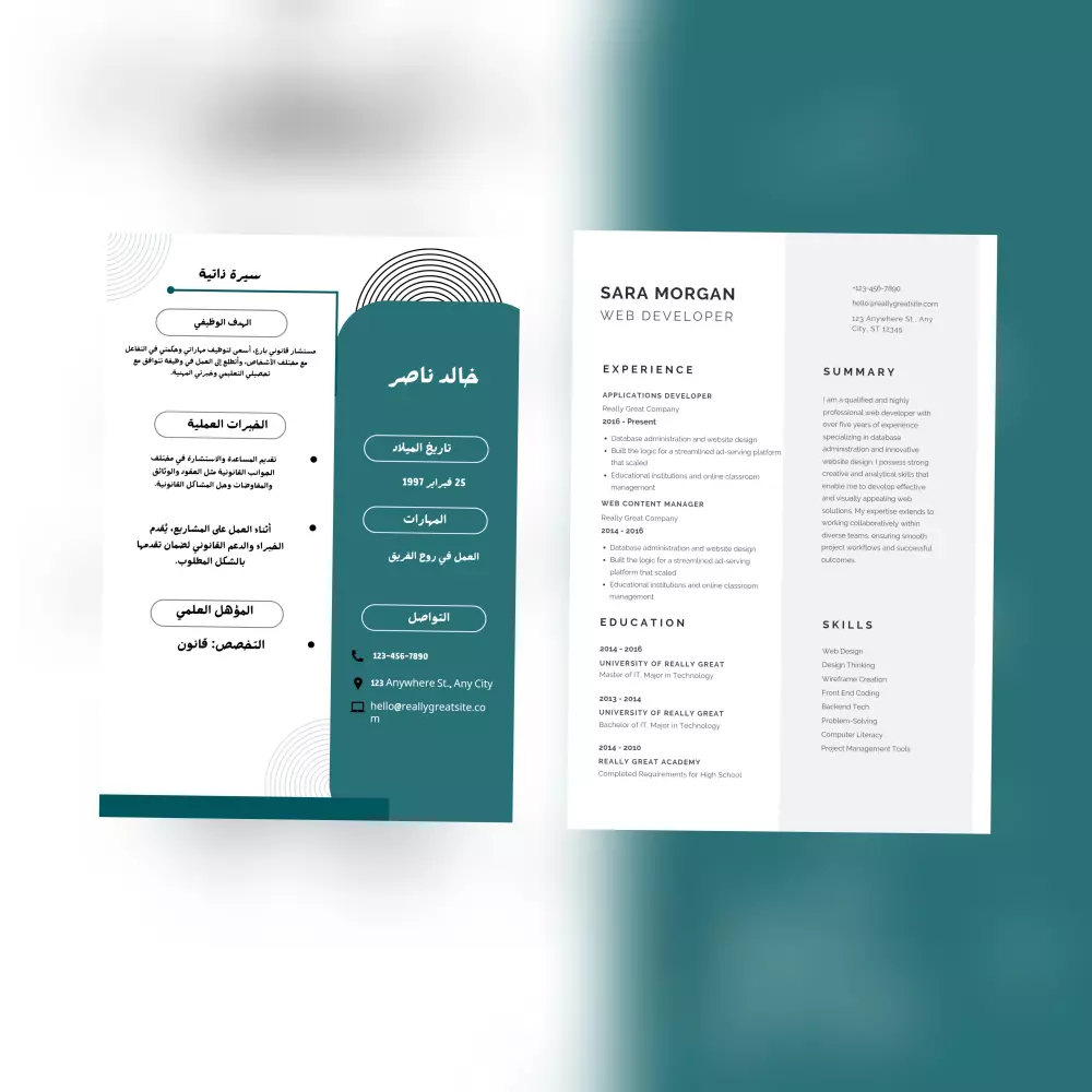 تصميم سيره ذاتيه