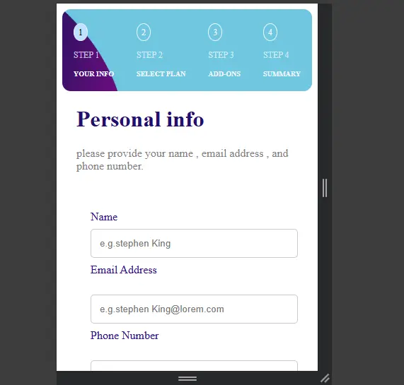 تصميم نموذج تفاعلي متعدد الخطوات (Multi-Step Form) احترافي ومتجاوب