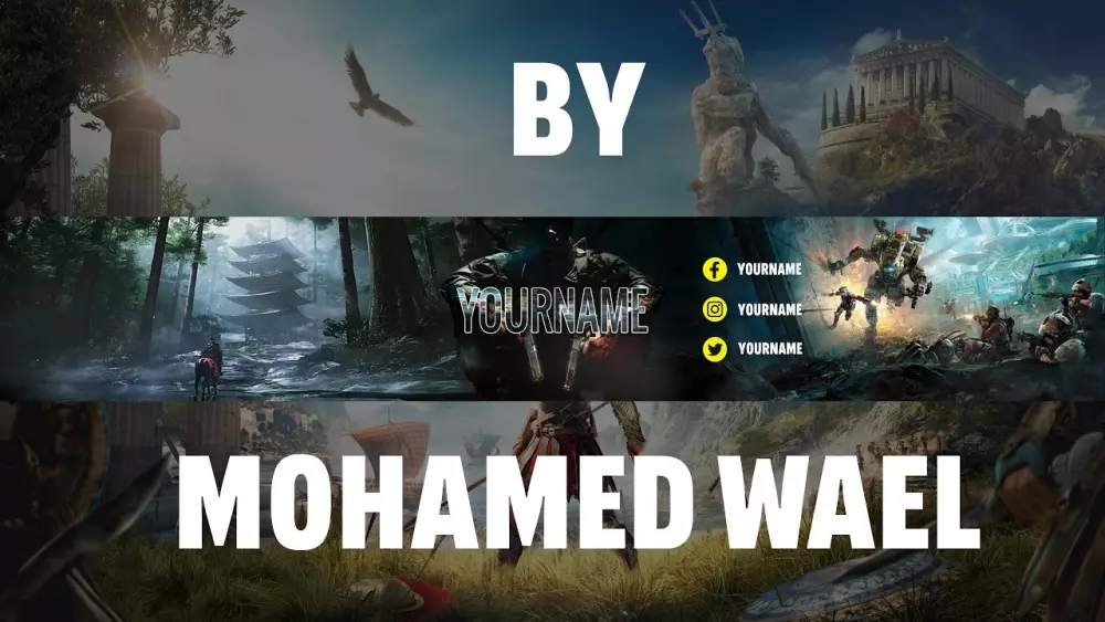 تصميم بنرات قنوات يوتيوب بطريقة عصرية وألوان جميلة 2025