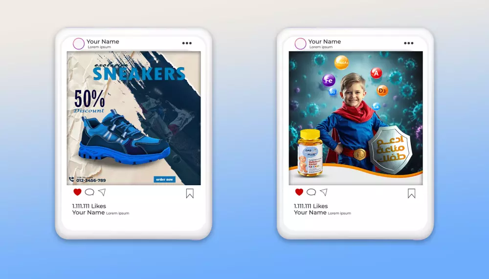 تصميم بوست سوشيال ميديا احترافي - انستقرام، فيسبوك، تويتر