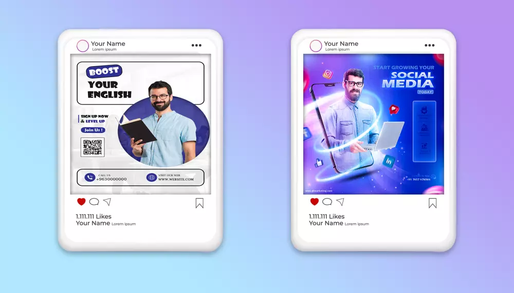 تصميم بوست سوشيال ميديا احترافي - انستقرام، فيسبوك، تويتر