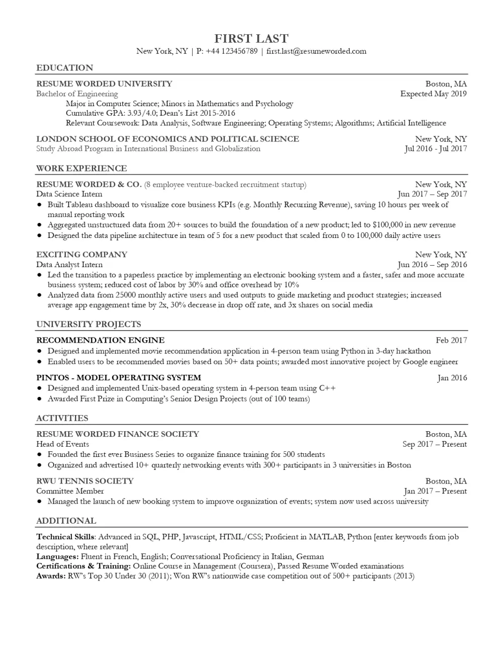 انشاء سيرة ذاتية بنظام ATS