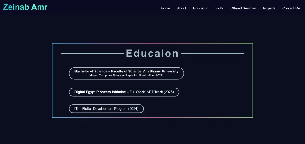 تصميم وتطوير بورتفوليو شخصي احترافي
