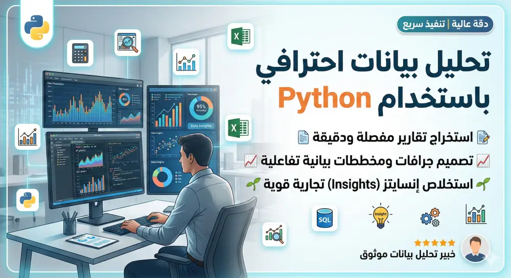 تحليل بيانات احترافي باستخدام Python | استخراج تقارير وجرافات وإنسايتز دقيقة