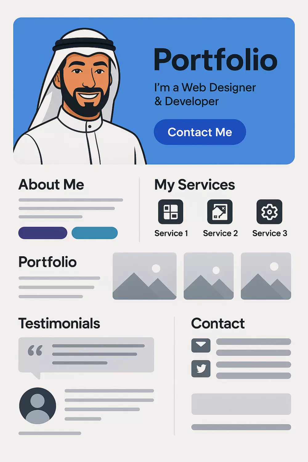 تصميم موقع Portfolio احترافي لعرض خدماتك