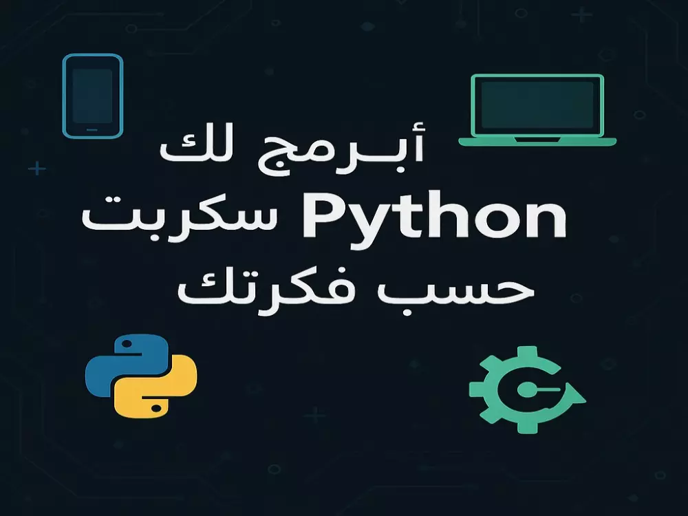 ✨ أبرمج لك سكربت Python مخصص حسب فكرتك – سريع واحترافي