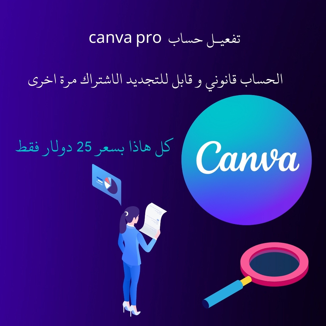 ترقية لحسابك على canva الى حساب canva pro