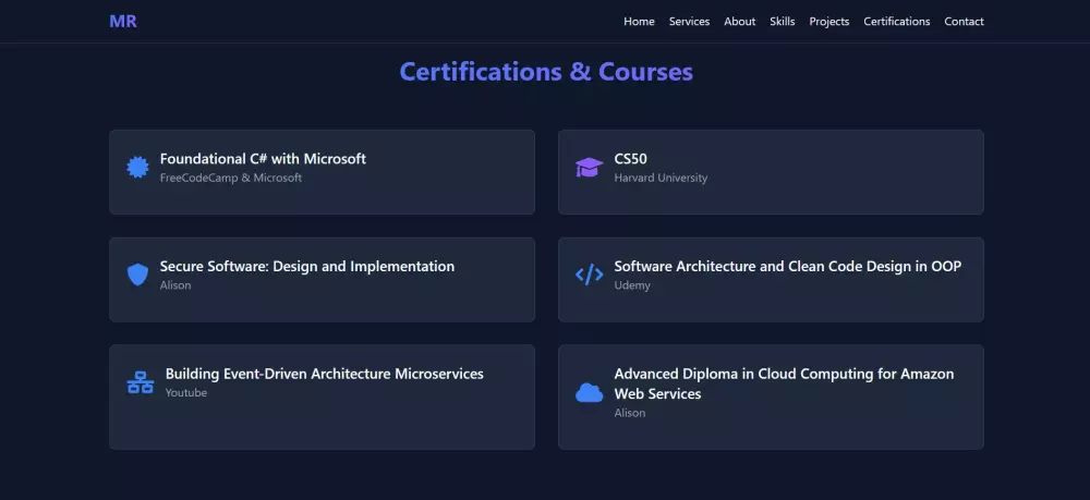 تصميم بورتفوليو احترافي