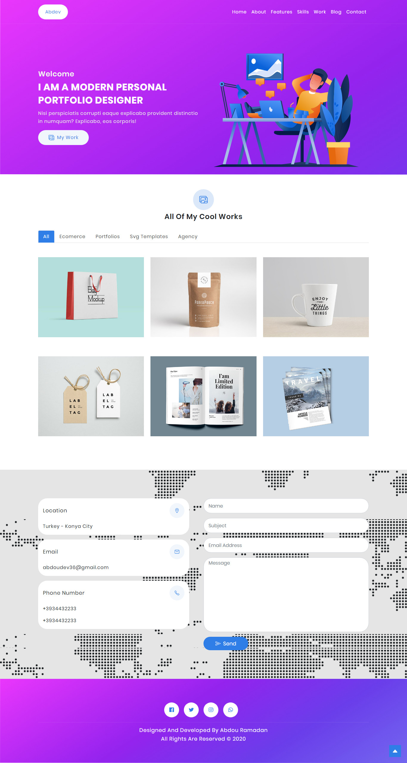 تصميم موقع إلكتروني شخصي (Portfolio)