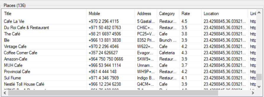 استخراج داتا google maps - بيانات خرائط جوجل