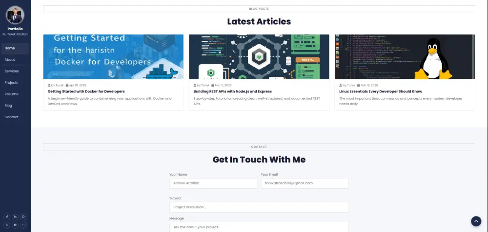 تصميم موقع Portfolio احترافي سريع ومتجاوب باستخدام HTML و CSS و JavaScript