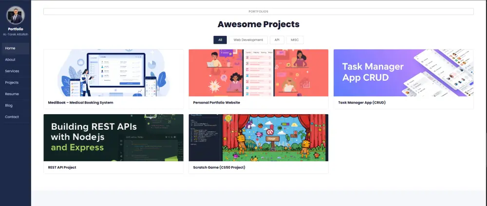 تصميم موقع Portfolio احترافي سريع ومتجاوب باستخدام HTML و CSS و JavaScript