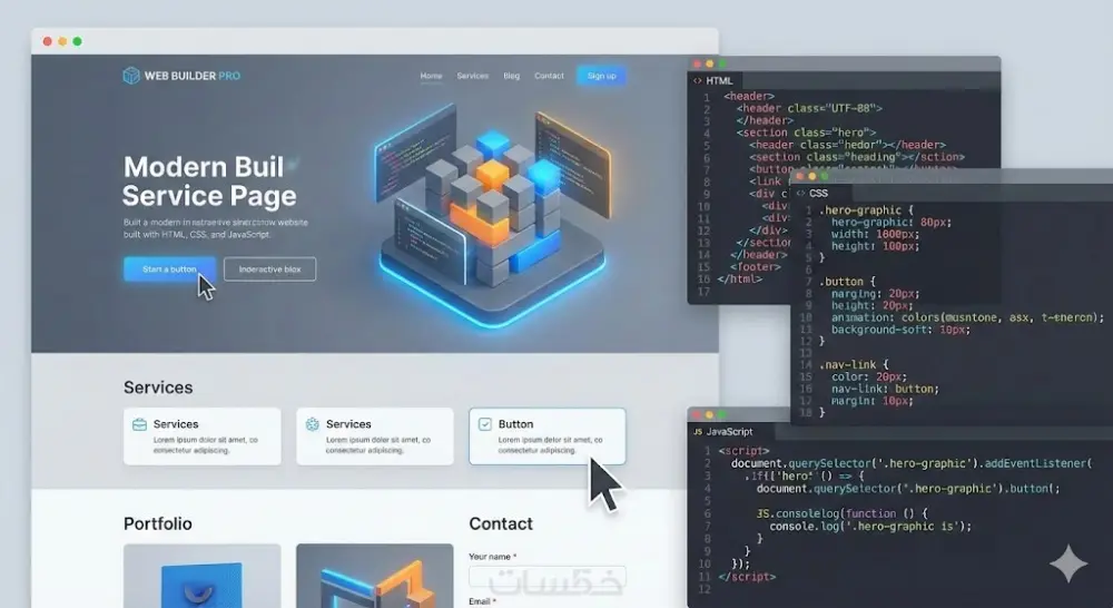 تصميم موقع إلكتروني احترافي متجاوب وسريع باستخدام HTML وCSS