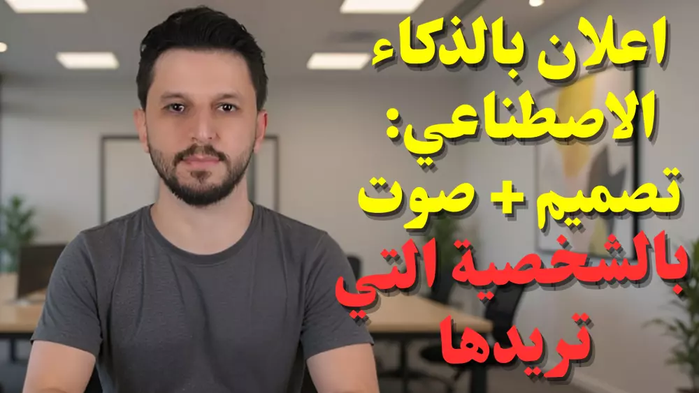 اعلان بالذكاء الاصطناعي بشخصيتك او شخصية افتراضية: تصميم + صوت + مونتاج.