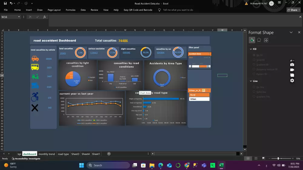 🧠 تحليل البيانات وتصميم تقارير وداشبورد احترافي باستخدام Excel