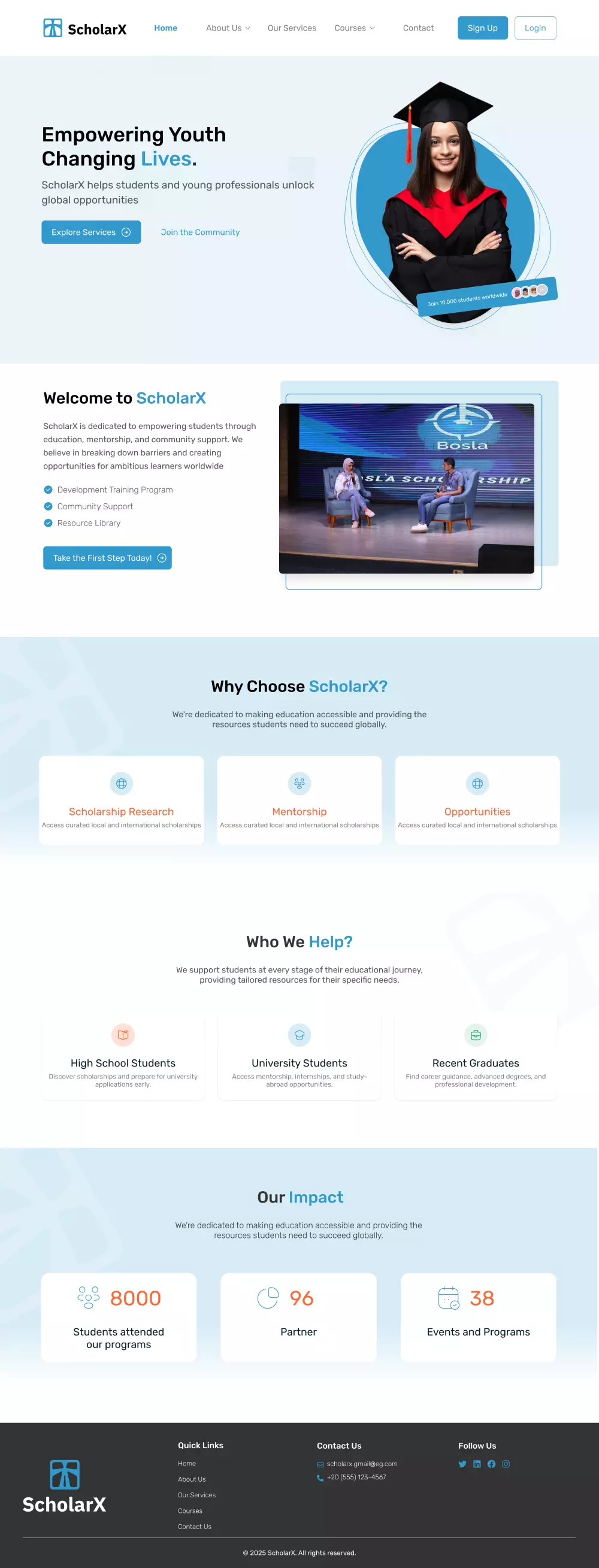 سوف أقوم بتصميم وتطوير صفحة هبوط (Landing Page) احترافية مكونة من صفحة واحدة فقط، مناسبة لأي نوع من الصناعات أو المجالات، لعرض منتجك أو خدمتك بشكل جذاب يساعد على زيادة العملاء المحتملين وتحقيق المزيد من المبيعات.