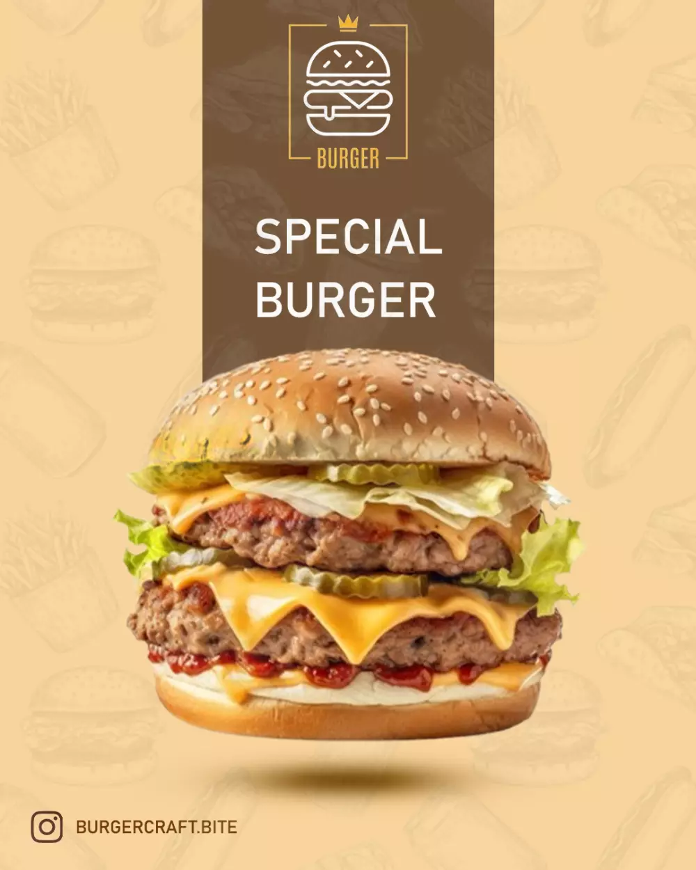 تصميم إعلان برغر مميز بأسلوب جذاب