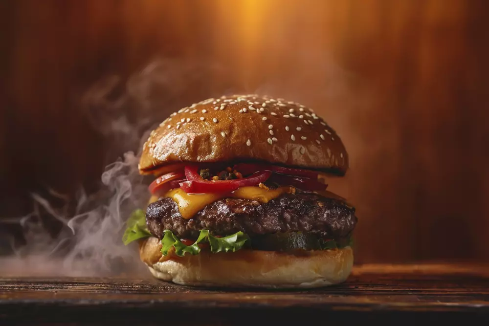 تصميم إعلان برغر مميز بأسلوب جذاب