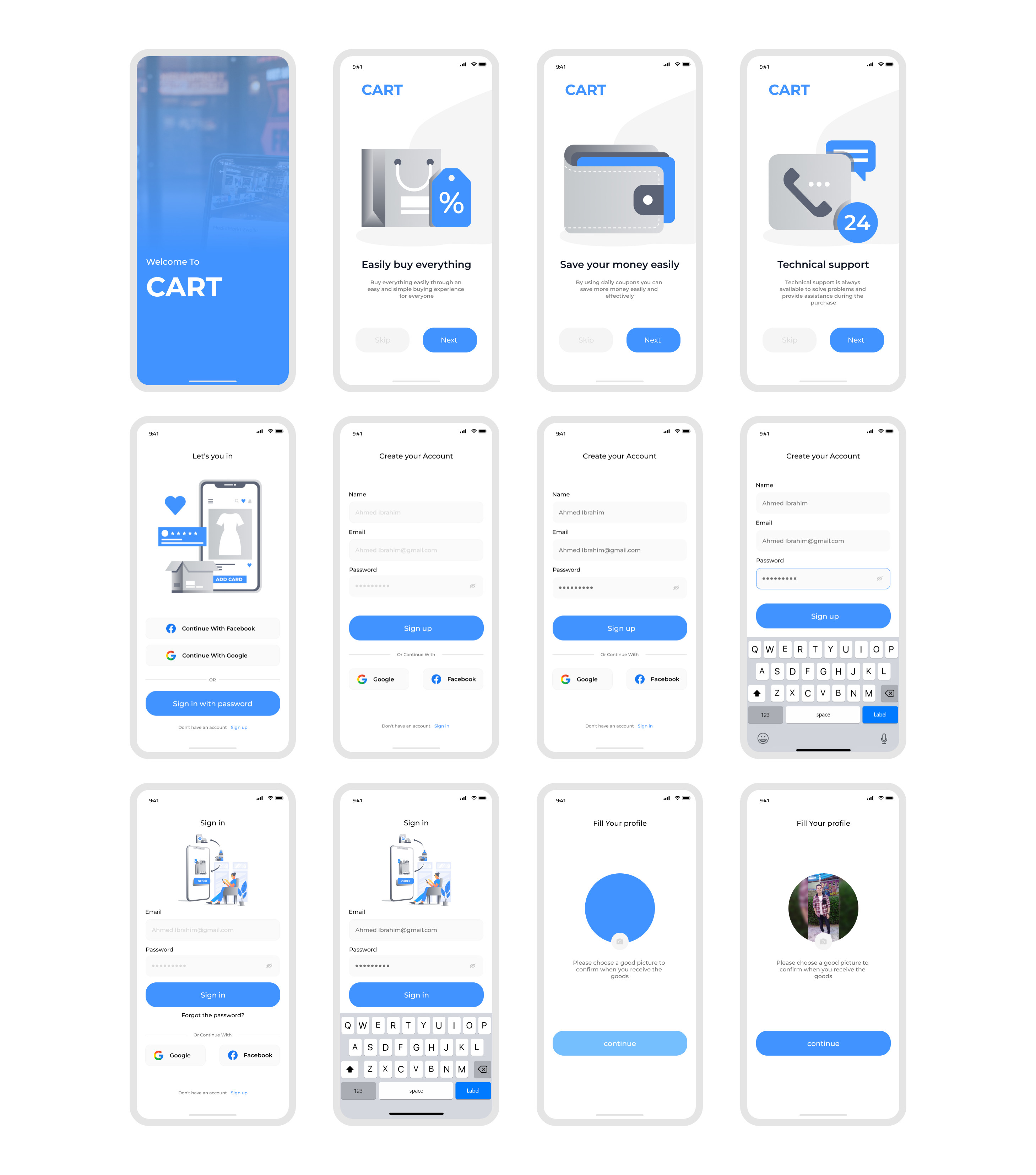 امتلك تصميم تطبيق سلة التجارة الإلكترونية والتسوق عبر الإنترنت UI Kit