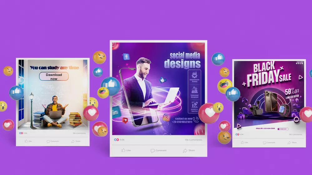 تصميم بوستات وبنرات احترافية للسوشيال ميديا