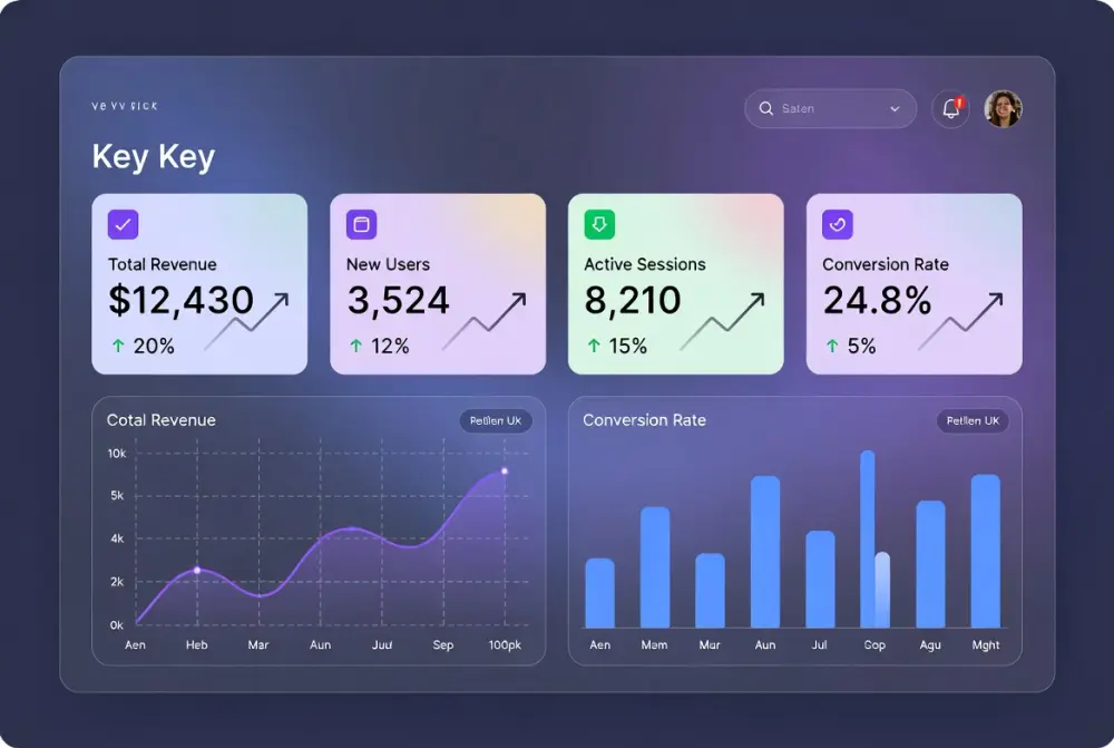 سوف أقوم بتطوير واجهة Dashboard لإدارة البيانات تحتوي على 5 أقسام