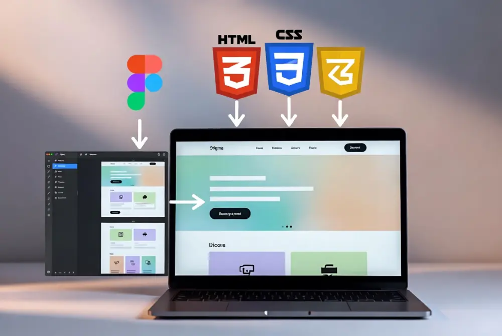 تحويل تصميم Figma و PSD إلى HTML CSS احترافي متجاوب وسريع