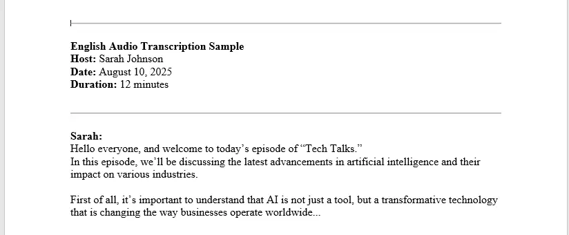 تفريغ صوتي احترافي يدوي باللغة العربية أو الإنجليزية بدقة عالية