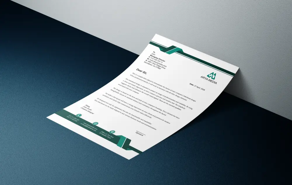 تصميم ليتر هيد أو أوراق المراسلات (Letterhead) نموذجين