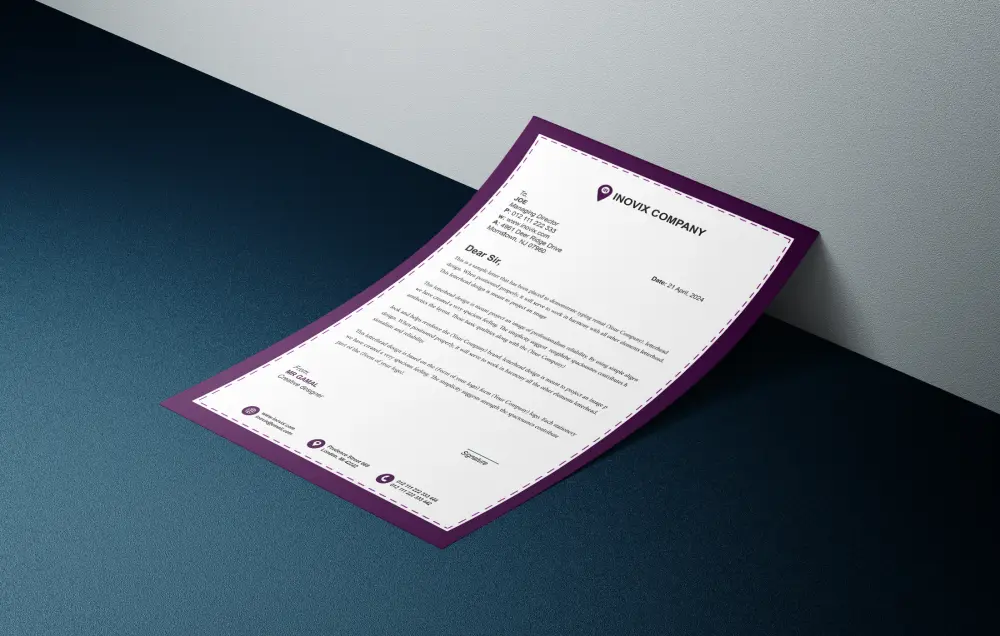تصميم ليتر هيد أو أوراق المراسلات (Letterhead) نموذجين