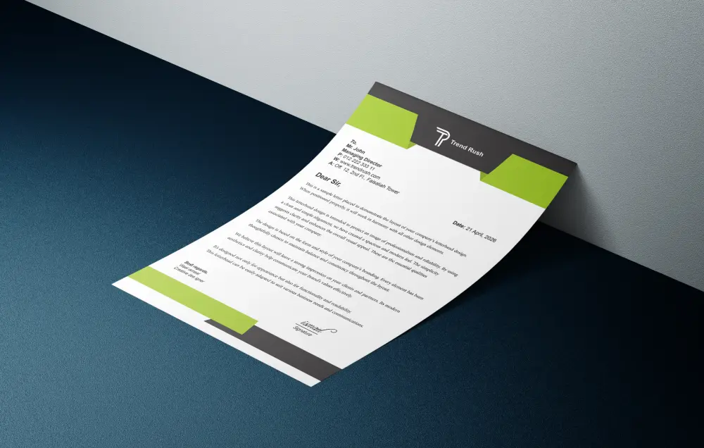 تصميم ليتر هيد أو أوراق المراسلات (Letterhead) نموذجين