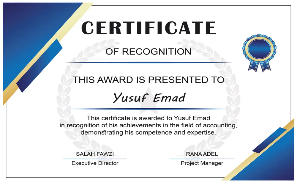 تصميم شهادة شكر وتقدير احترافية