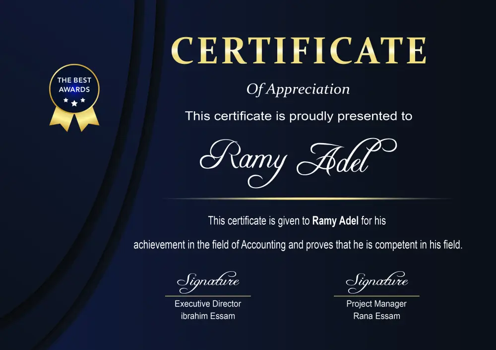 تصميم شهادة شكر وتقدير احترافية
