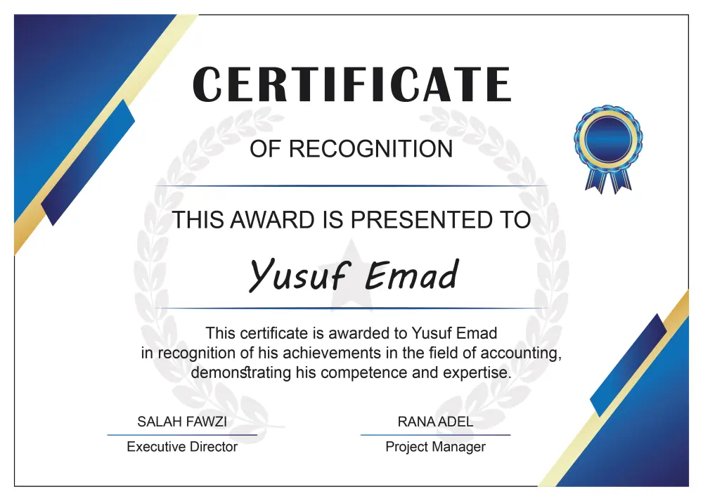 تصميم شهادة شكر وتقدير احترافية