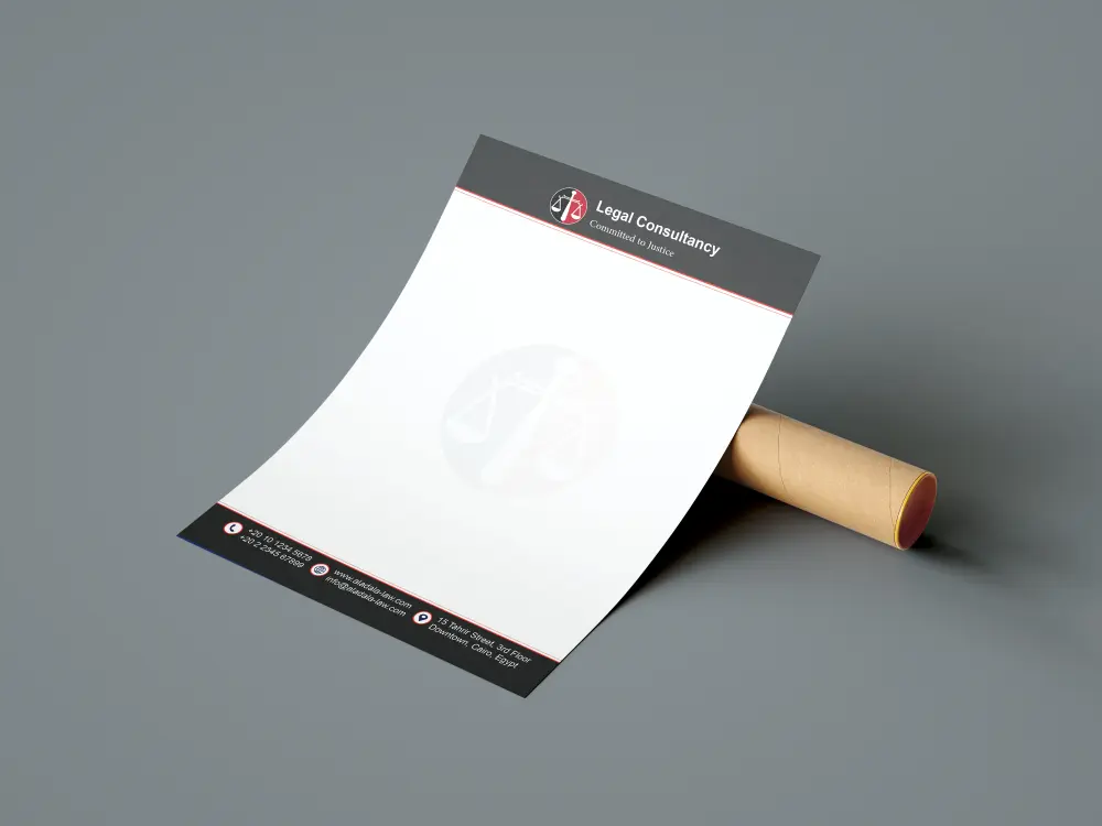 تصميم ليتر هيد أو أوراق المراسلات (Letterhead) نموذجين