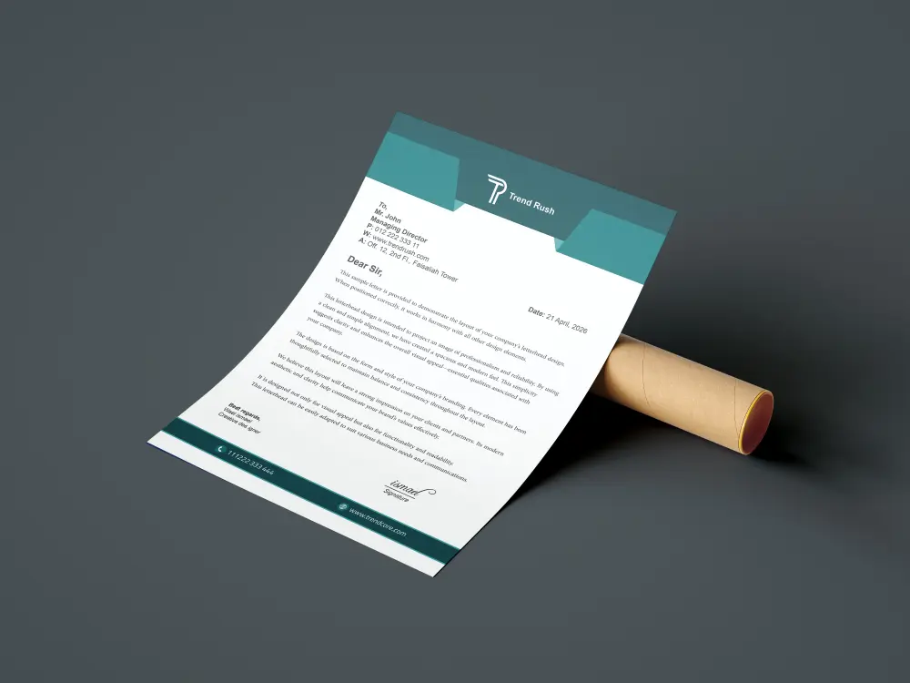 تصميم ليتر هيد أو أوراق المراسلات (Letterhead) نموذجين