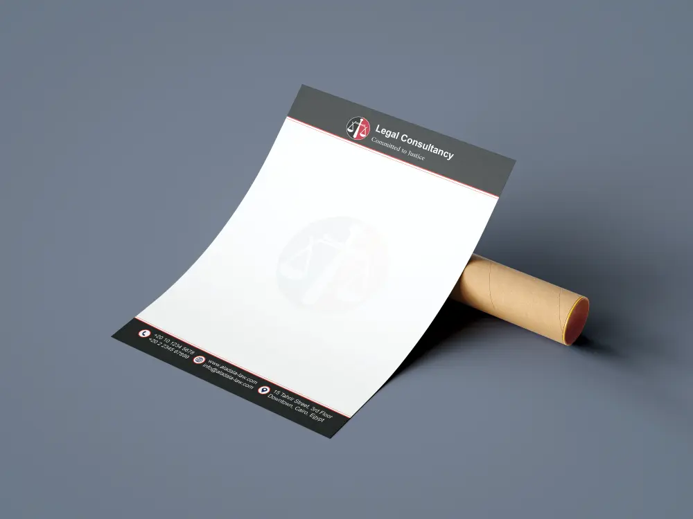 تصميم ليتر هيد أو أوراق المراسلات (Letterhead) نموذجين