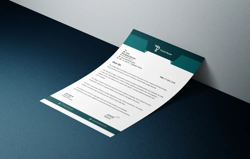 تصميم ليتر هيد أو أوراق المراسلات (Letterhead) نموذجين