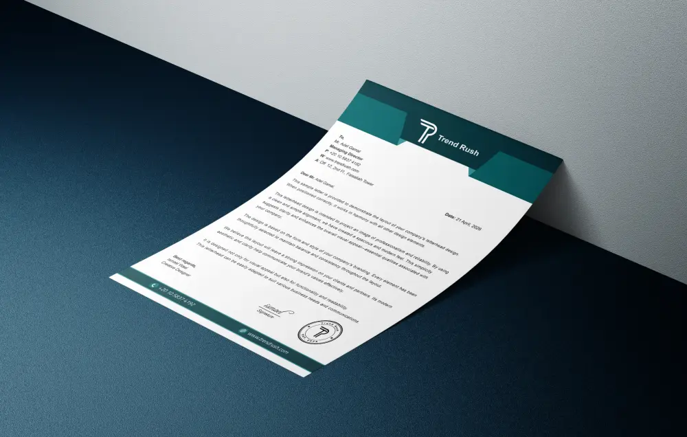 تصميم ليتر هيد أو أوراق المراسلات (Letterhead) نموذجين