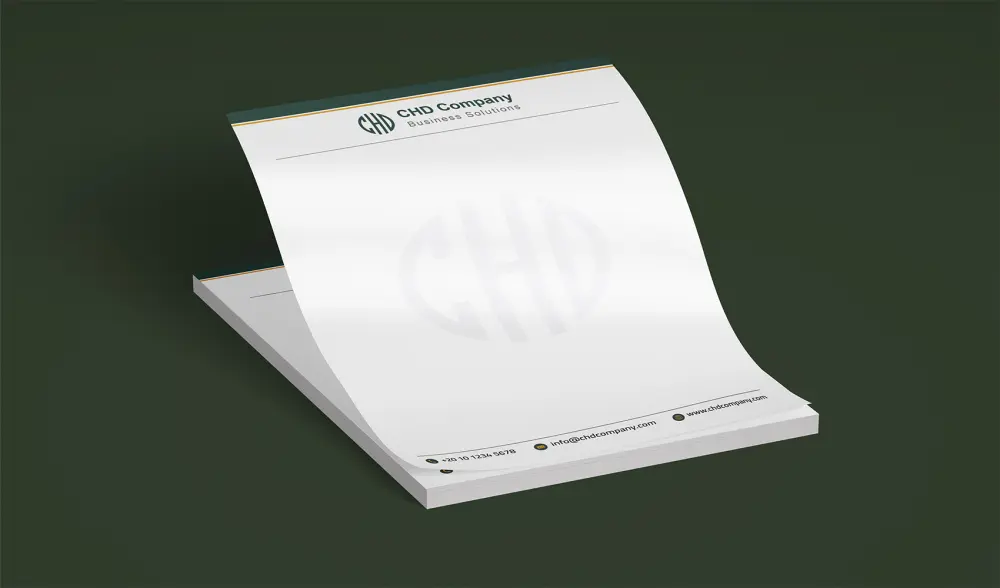 تصميم ليتر هيد أو أوراق المراسلات (Letterhead) نموذجين