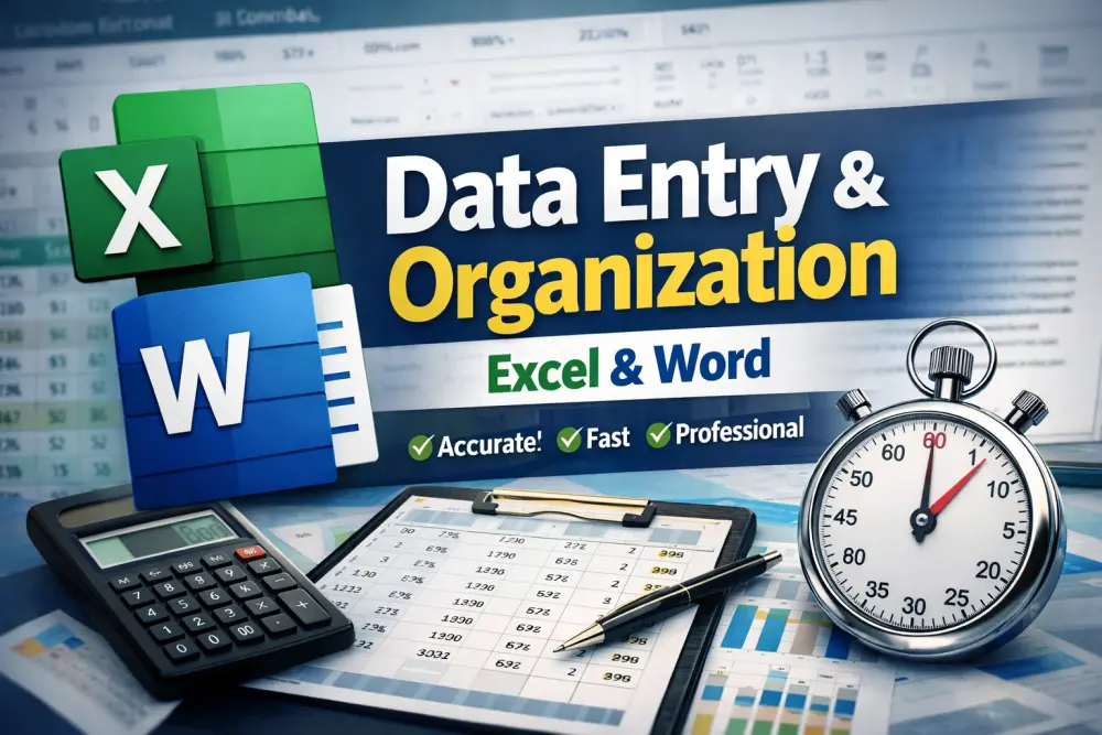 إدخال وتنظيم حتى 500 صف بيانات في Excel و Word بدقة عالية