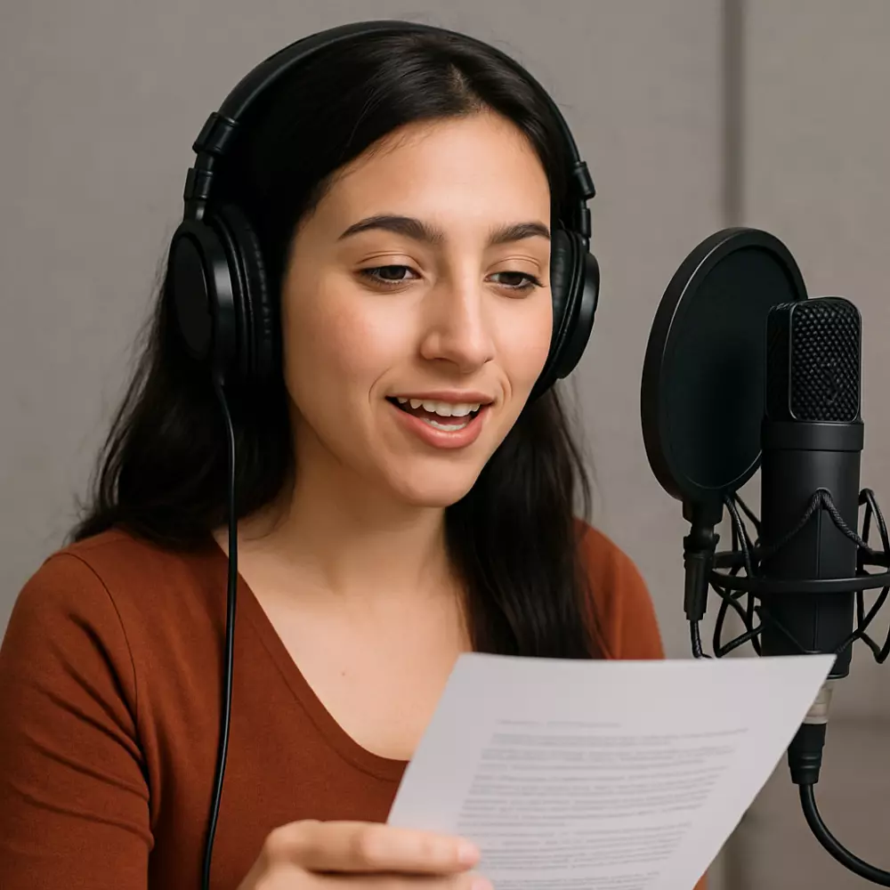 تعليق او تسجيل صوتي باللغة الانجليزية