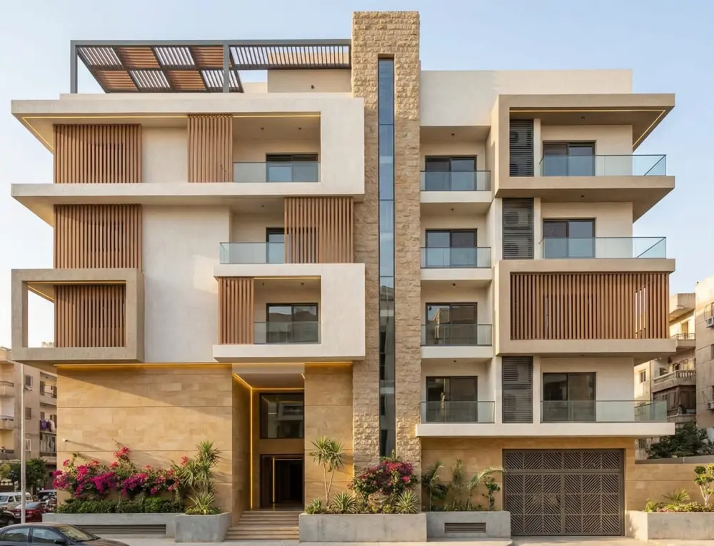 تصميم واجهات مباني سكنية احترافية.