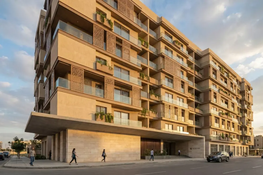 تصميم واجهات مباني سكنية احترافية.