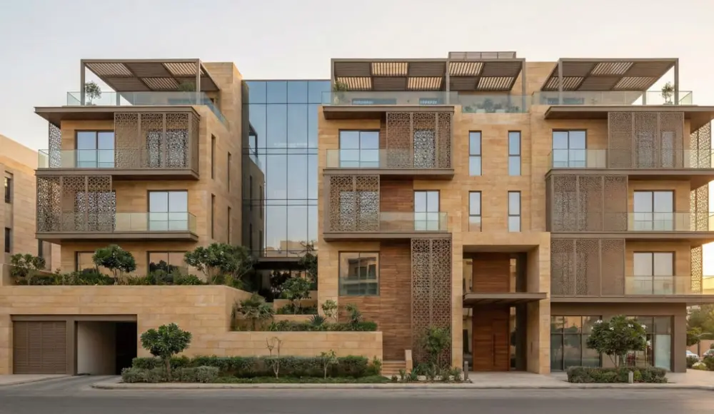 تصميم واجهات مباني سكنية احترافية.