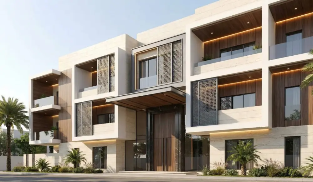 تصميم واجهات مباني سكنية احترافية.