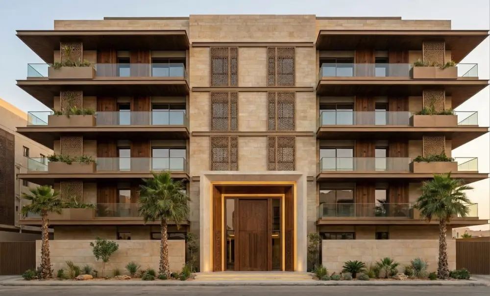 تصميم واجهات مباني سكنية احترافية.