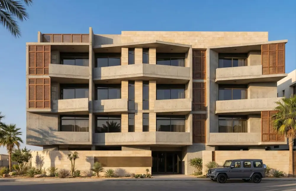 تصميم واجهات مباني سكنية احترافية.