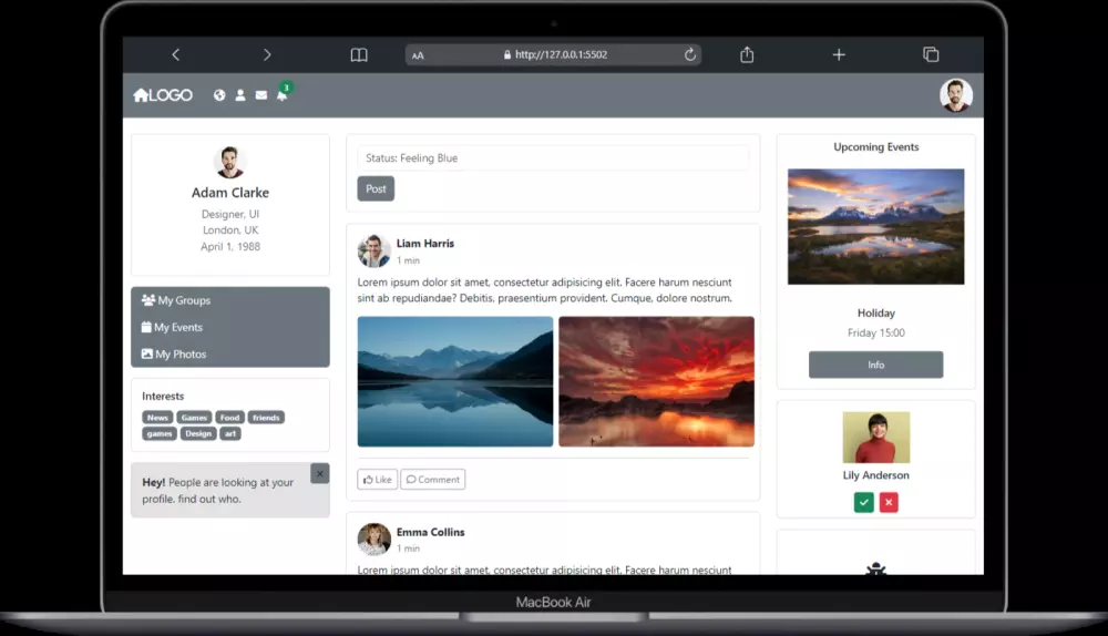 تصميم و تطوير واجهة ويب احترافية (Responsive Website) باستخدام HTML, CSS, JS